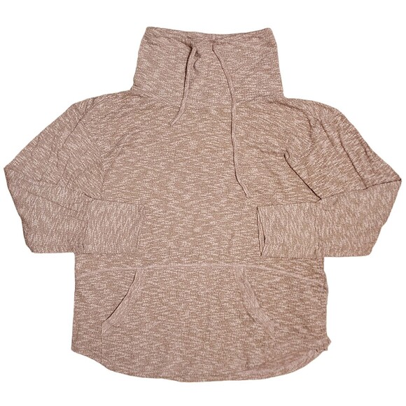 prAna Sweater Womens Sz XL Tan Casual Relax Cool Knit Funnel Cowl Neck Pullover - Picture 1 of 7